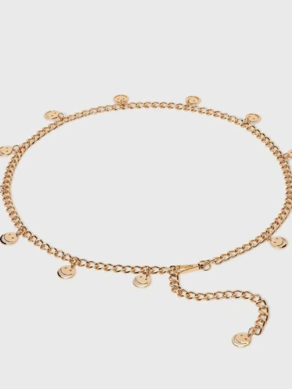 Wild Fable Vintage Gold Tone Smiley Face Charm Belt Kidcore Retro Festival Y2K